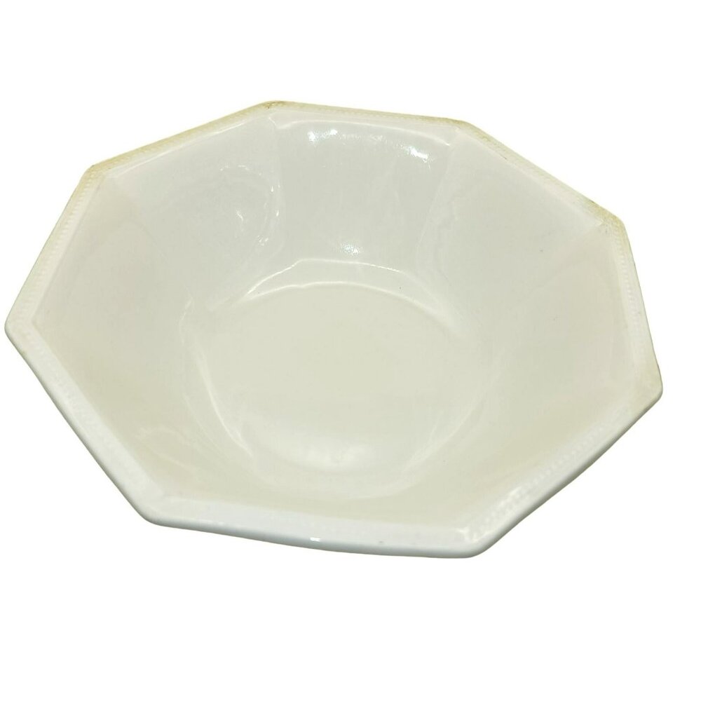 Johnson Bros Heritage Ironstone Octagonal Bowl 8.75" White Vintage dh893